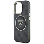 Case Guess IML Metal Glitter 4G Circle Triangle MagSafe for iPhone 16 Pro Max black - imagine 6