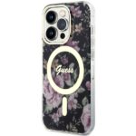 Guess GUHMP14LHCFWSK iPhone 14 Pro 6.1" black hardcase Flower MagSafe - imagine 2