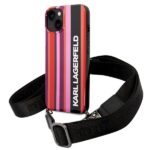 Karl Lagerfeld KLHCP14SSTSTP iPhone 14/ 15 / 13 6,1" hardcase pink Color Stripes Strap
