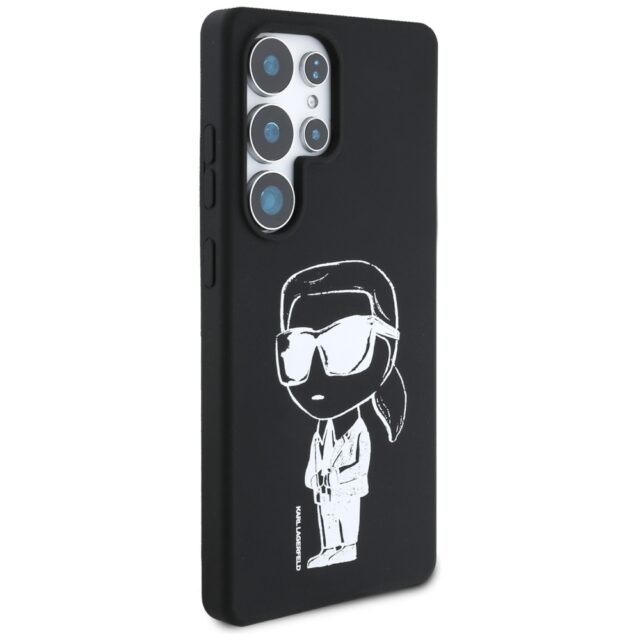 Karl Lagerfeld Silicone Graffiti Ikonik Printed Logo MagSafe Case for Samsung Galaxy S25 Ultra Black - imagine 4