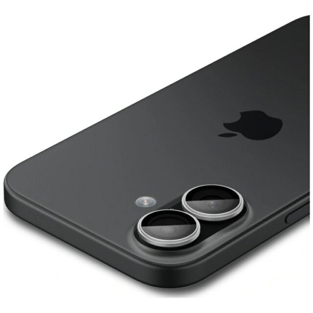 Spigen Optik Pro Glas.TR "EZ FIT" Camera Protector 2pcs for iPhone 17 / 16 / 16 Plus silver - imagine 4