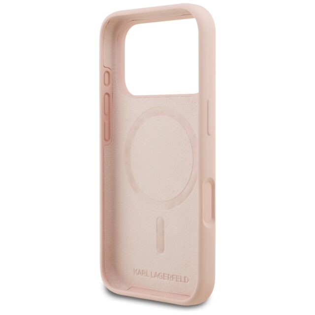 Case Karl Lagerfeld Silicone Karl Sketch & Logo MagSafe for iPhone 17 Pro Max pink - imagine 7