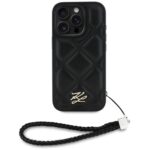 Case Karl Lagerfeld Quilted Initial Logo & Chain Strap for iPhone 16 Pro Max black - imagine 2