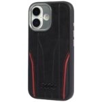 Case Audi R8 Genuine Leather MagSafe for iPhone 17 black-red - imagine 3