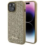 Guess GUHCP15SPMSDGSD iPhone 15 / 14 / 13 6.1" gold hardcase Disco Metal Script