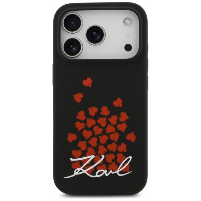 Karl Lagerfeld Silicone Heart Sign Logo MagSafe Case for iPhone 17 Pro Black - imagine 3