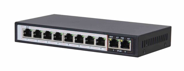 Extralink PERSES | Switch PoE | 8x Gigabit PoE/PoE+, 2x RJ45 Uplink Gigabit, 96W - imagine 3