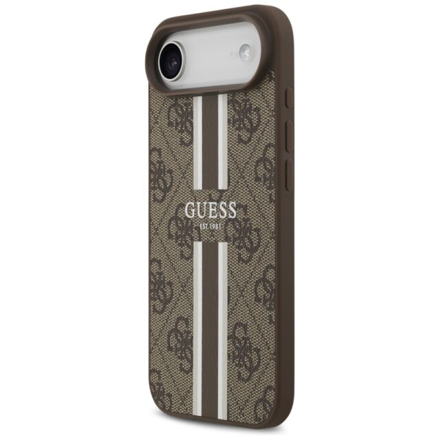 Case Guess 4G Printed Stripes MagSafe for iPhone Air brown - imagine 2