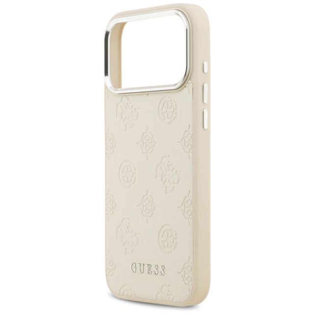 Guess Peony Hot Stamp Script MagSafe Case for iPhone 17 Pro Max Beige - imagine 6