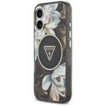 Guess IML Glitter Flowers Triangle MagSafe case for iPhone 17 black - imagine 2