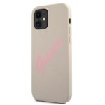 Guess GUHCP12SLSVSGP iPhone 12 mini 5,4" grey pink hardcase Silicone Vintage - imagine 2
