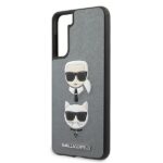 Karl Lagerfeld KLHCS21SSAKICKCSL S21G991 silver hardcase Saffiano Ikonik Karl&Choupette Head - imagine 6
