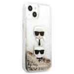 Karl Lagerfeld KLHCP13MKICGLD iPhone 13 /14/15 6,1" gold hardcase Liquid Glitter Karl&Choupette Head - imagine 4