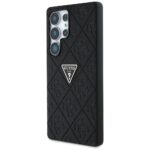 Case Guess Hot Stamp 4G Pattern Triangle Metal Logo Samsung Galaxy S25 Ultra black - imagine 2