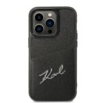 Karl Lagerfeld KLHCP14XCSSK iPhone 14 Pro Max 6,7" hardcase black Signature Logo Cardslot - imagine 4