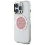Case Guess IML Metal Colored Circle Classic Logo MagSafe for iPhone 16 Pro pink - imagine 2
