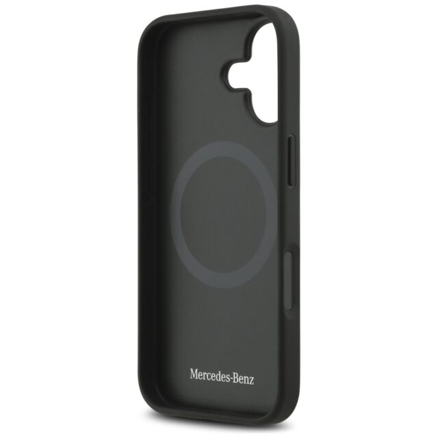 Mercedes Leather Large Laurel Leave MagSafe Case for iPhone 17 Black - imagine 7