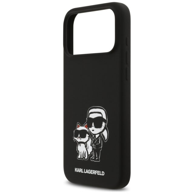 Case Karl Lagerfeld Silicone K&C Sketch  & Logo MagSafe for iPhone 17 Pro Max black - imagine 6