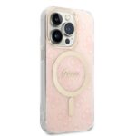 Guess Set GUBPP14XH4EACSP Case+ Charger iPhone 14 Pro Max 6,7" pink hard case 4G Print MagS - imagine 4