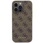 Guess GUHCP15XG4GFBR iPhone 15 Pro Max 6.7" brown hard case 4G Metal Gold Logo - imagine 3