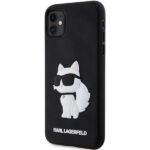 Karl Lagerfeld KLHCN613DRKHNK iPhone 11/ Xr 6.1" black hardcase Rubber Choupette 3D - imagine 2