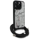 Case Karl Lagerfeld Crossbody Grained    Pattern & Logo for iPhone 16 Pro grey - imagine 3