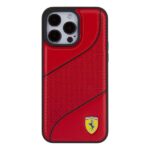 Ferrari FEHCP15LPWAR iPhone 15 Pro 6.1" red hardcase Perforated Waves Metal Logo - imagine 3