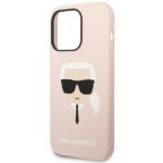 Karl Lagerfeld KLHCP14LSLKHLP iPhone 14 Pro 6,1" hardcase pink Silicone Karl`s Head - imagine 6