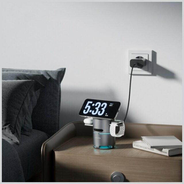 Charging station 4smarts ChargeBot Sound Qi2 gray - imagine 10