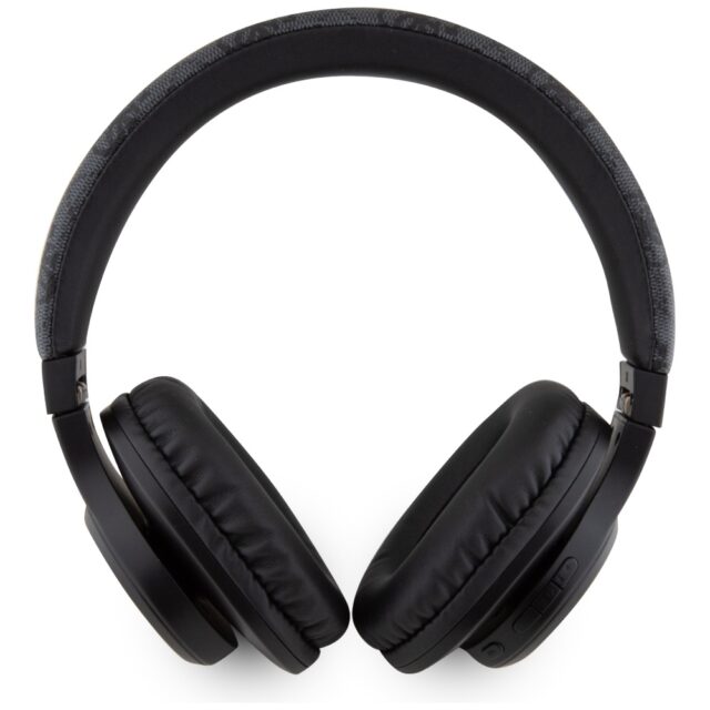Headphones Guess Bluetooth 4G Leather Tone On Tone Script black - imagine 3