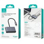 USAMS Adapter HUB 4in1 2xUSB 2.0/USB 3.0/USB-C gray/dark gray SJ627HUB01 (US-SJ627) - imagine 6