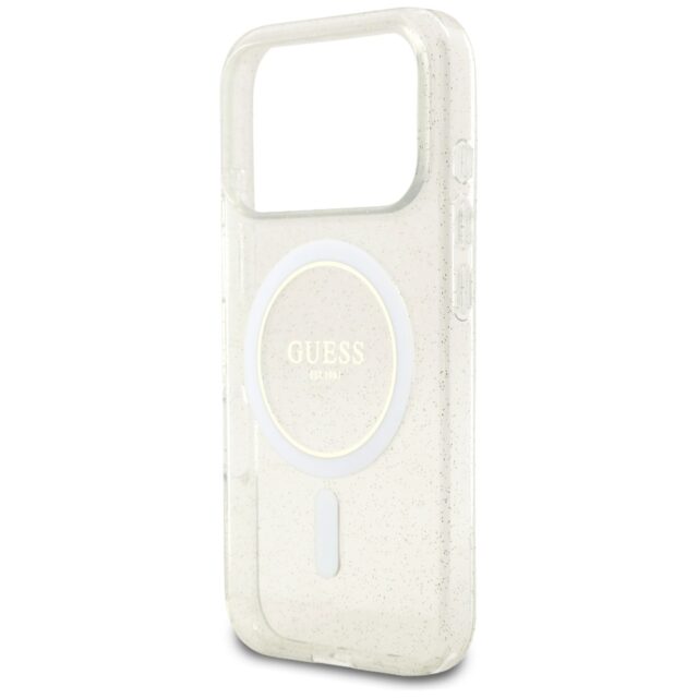 Guess IML Glitter Pearl Strap MagSafe Case for iPhone 17 Pro Max Clear - imagine 6