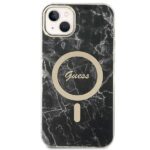 Guess Set GUBPP14SHMEACSK Case+ Charger iPhone 14 / 15 / 13 6,1" czarny/black hard case Marble Mag - imagine 3