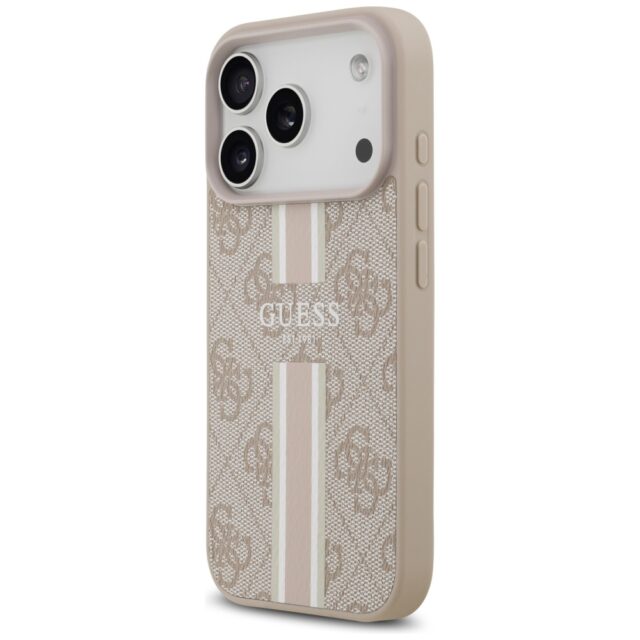 Case Guess 4G Printed Stripes MagSafe for iPhone 17 Pro pink - imagine 2