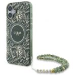 Guess GUHMP16SHCPOFPA iPhone 16 6.1" green hardcase IML Flowers Allover Electro With Pearl St