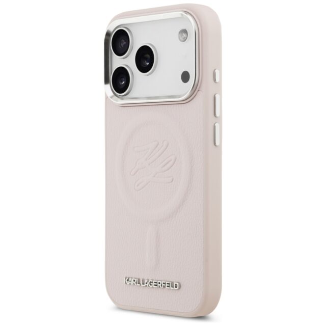 Karl Lagerfeld Initial & Metal Logo MagSafe Case for iPhone 17 Pro Pink - imagine 2