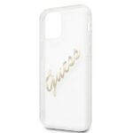 Guess GUHCP12MKTRSVGO iPhone 12/12 Pro 6,1" Transparent hardcase Vintage Script Gold - imagine 6