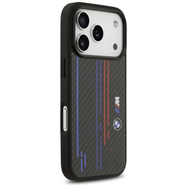 Case BMW M Kevlar Lines & Logo MagSafe for iPhone 17 Pro black - imagine 3