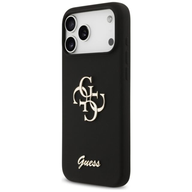 Guess Silicone Big 4G Script case for iPhone 17 Pro Max black - imagine 2