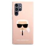 Karl Lagerfeld KLHCS22LSLKHPI S22 Ultra S908  pink hardcase Silicone Karl`s Head - imagine 3