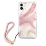 Guess GUHCN61KSMAPI iPhone 11 6,1" / Xr pink hardcase Marble with cord Collection - imagine 3
