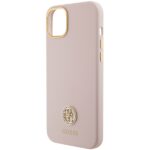 Guess GUHCP15SM4DGPP iPhone 15 / 14 / 13 6.1" pink hardcase Silicone Logo Strass 4G - imagine 5