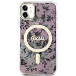 Guess GUHMN61HCFWSP iPhone 11 / Xr 6.1" pink hardcase Flower MagSafe - imagine 3