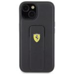 Ferrari FEHCP15SGSPSIK iPhone 15 / 14 /13 6.1" black hardcase Grip Stand Metal Logo - imagine 3
