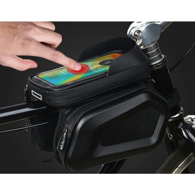 Extralink Bicycle Bag, Waterproof Frame Pannier with Phone Case - imagine 10
