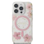 Guess GUHMP16LRBFGFGMP iPhone 16 Pro 6.3" pink hardcase Resin Flower Glitter MagSafe - imagine 3
