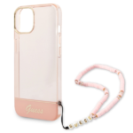 Guess GUHCP14MHGCOHP iPhone 14 Plus/ 15 Plus 6.7" pink hardcase Translucent Pearl Strap - imagine 5