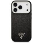 Case Guess Glitter Triangle Logo MagSafe for iPhone 17 Pro black - imagine 3