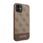 Guess GUHCN61G4GLBR iPhone 11 6,1" / Xr brown hard case 4G Stripe Collection - imagine 5