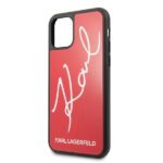 Karl Lagerfeld KLHCN65DLKSRE iPhone 11 Pro Max red hard case Signature Glitter - imagine 3